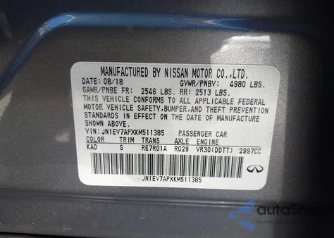 2019 Infiniti Q50 3.0T Luxe from USA, damaged, VIN JN1EV7APXKM511385